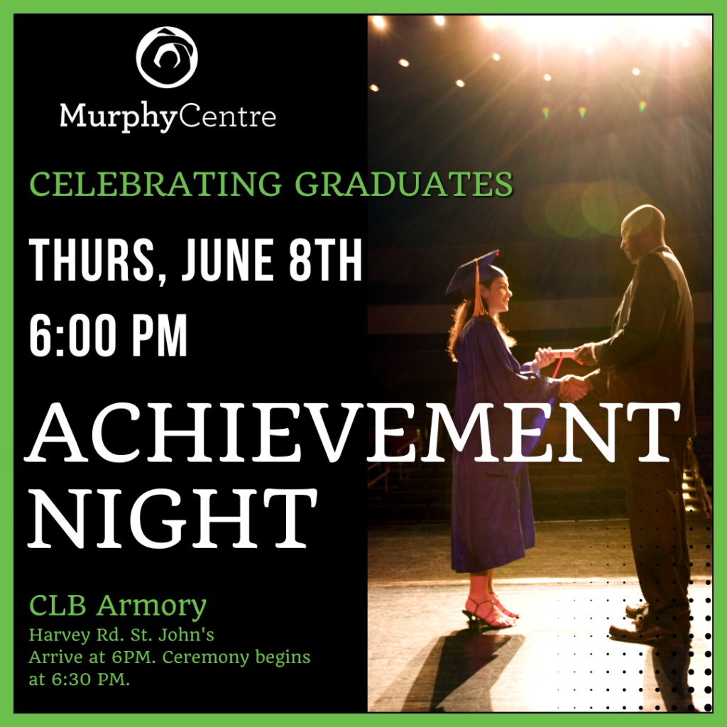 A Murphy Centre graduate receiving an award at achievement night